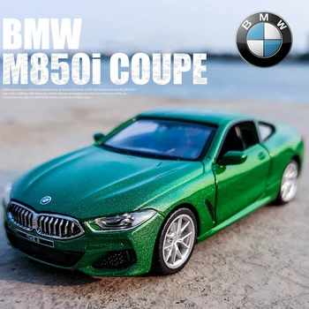 1:35 на BMW M8 M850i Модел суперавтомобил от сплав, играчка кола, леене под налягане, звук и светлина, кола играчки за деца, кола