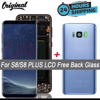 100% Оригинален AMOLED LCD Дисплей със Сензорен Екран за Samsung Galaxy S8 G950 G950F S8 Plus G955 G955F Ремонт на Част от + Задното Стъкло