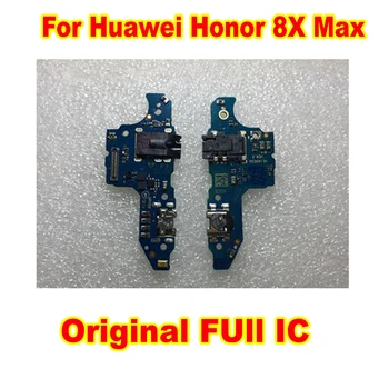 100% Оригинален USB Порт За Зареждане на Док-станция Гъвкав Кабел + Микрофон, Жак За Слушалки, Зарядно Устройство За Huawei Honor 8X Max ARE-AL00 Charge