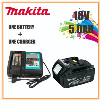100% Оригинална Акумулаторна Батерия 18V Makita 5.0 Ah за Лаптопи с led Литиево-йонна батерия Заместител на LXT BL1860B BL1860 BL1850