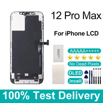 100% Тест на OLED-дисплей За iPhone 12 Pro Max LCD дисплей С 3D touch Screen Digitizer За Подмяна на екрана 12 Pro Max В Събирането на Incell