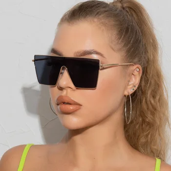 2023 Европейската и американската мода Квадратни слънчеви очила в голям рамки за жени, трендови слънчеви очила за мъже