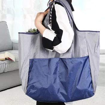 2023 Нова Голяма сгъваема чанта за пазаруване с голям капацитет, преносими многократна употреба водоустойчив хранителни модни чанти за рамо за пътуване
