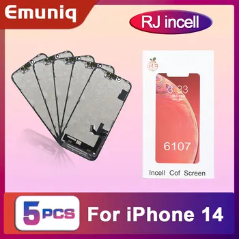 5 бр., RJ incell за iPhone 14, LCD дисплей, дигитайзер, тъч, монтаж, подмяна на екрана