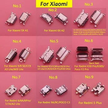 50 бр. USB Конектор За Зареждане на Xiaomi 9 10 11 9T 5X6X A1 A2 A3 Lite X2 Redmi 6A 9A K30S K30 K40 Note 7 8 9S Pro Порт за Зарядно устройство