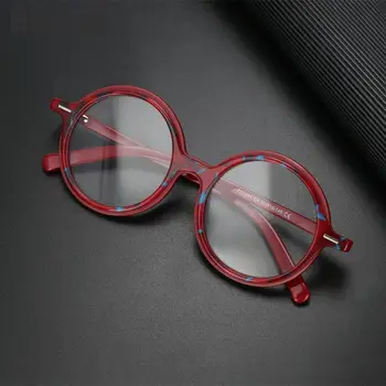 56057 Реколта кръгла ацетатная рамки за очила, Дамски оптични рамки за очила по рецепта, елитен марка точки