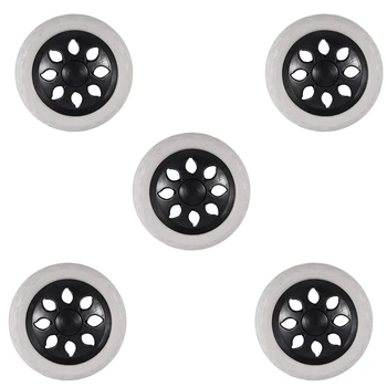 5X-Черно-бял пластмасов ядро от пяна Количка за пазаруване колела за колело