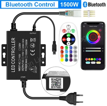 750 W 1500 W инфрачервен/Bluetooth/WiFi RGB контролер за 220 В RGB led неонови ленти, адаптер за захранване EU plug Control 4 Pin Connect