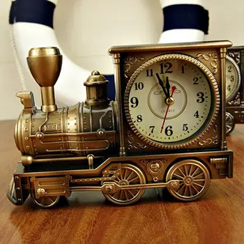 Alarm clock, модел влакове, ретро cartoony локомотив, Часовници-часовник, цифров Часовник, Настолни Часовници, ретро Модел Украса