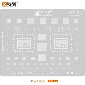 Amaoe CPU NAND Усилвател на Мощност IC A15 A16 BGA Шаблони За Реболлинга iPhone 14 Pro Max 14Pro 14ProMax 14Plus 14P Лидице Кацане на Окото