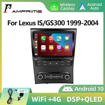 AMPrime 2din 8 основната 4G Авто Радио, Мултимедиен Плейър За Lexus IS GS300 1999-2004 GPS Навигация CarPlay Android Auto Head