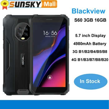 Blackview OSCAL S60 Здрав Телефон 3 GB 16 GB 5,7 инча Android 11,0 MTK6761V/WE Четириядрен смартфон с батерия OTG 4G 4980 ма