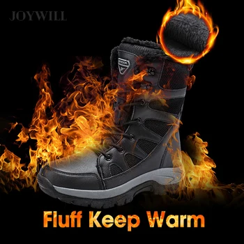 JOYWILL/нови мъжки зимни високи обувки, непромокаеми плюшени супер топли зимни обувки за двойки, улични модерен мъжки мотоциклетни ботильоны