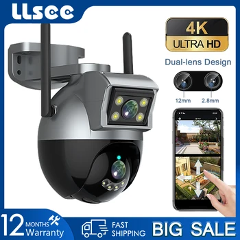 LLSEE HD 8MP 4K wifi градинска камера за наблюдение на топката, доклад за проследяване на мобилни устройства с изкуствен интелект Камера за видеонаблюдение камера, wifi