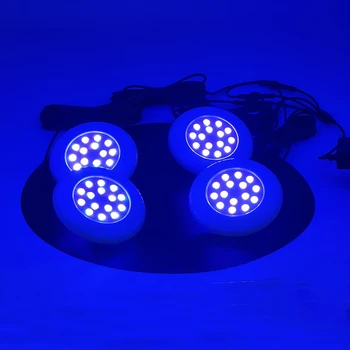 RGB лампа за басейн с дистанционно управление, штепсельная щепсел EU/US, IP68 водоустойчив, малък размер, 9/18/36 W, подводен многоцветен лампа за къпане, спа лампа