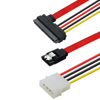 SATA разход на 15-пинов и 7-пинов кабел за пренос на данни с дължина 30 см на 50 см, захранващ кабел, 4-пинов сериен кабел Molex SATA, конвертор, захранващ адаптер