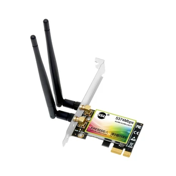 SSU 5374 Mbps Адаптер Wifi6e Pcie, Двухдиапазонная карта Wi-Fi На 2,4 G/5 Ghz, Безжичен Адаптер PCI-Express За КОМПЮТЪР AXE6000 (A)