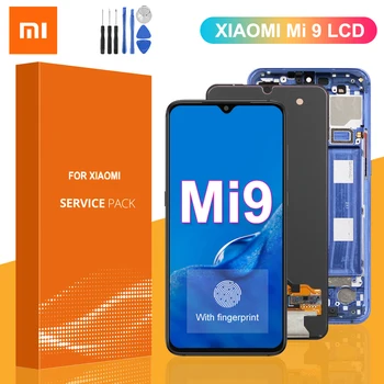 Super AMOLED дисплей за Xiaomi Mi 9 LCD сензорен дисплей и цифров преобразувател в събирането на рамка за Xiaomi Mi 9 Mi9 LCD екран на Най-добрите