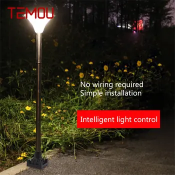 TEMOU Solar Light Модерна морава лампа 39 led Водоустойчива IP65 външен декоративна лампа за вътрешния двор Парк, Градина