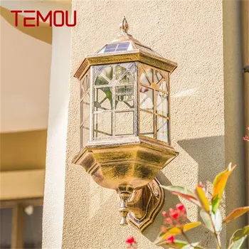 TEMOU, Уличен Слънчев Ретро, с монтиран на стената лампа, led Водоустойчива класически стенни лампи, Лампа за декорация на Верандата на къщата