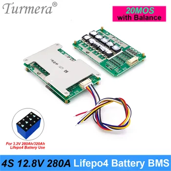 Turmera 4S Е 12.8 V 280A Balance Lifepo4 Battery BMS Balance Защитена Такса за Употреба батерии Lifepo4 3,2 V 100Ah 200Ah 280Ah 320Ah