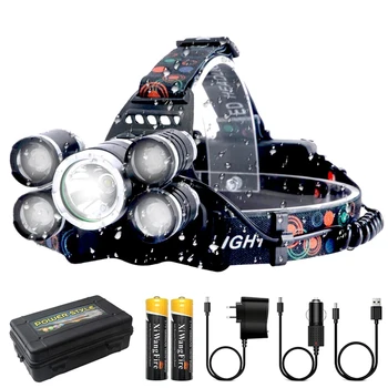 USB Акумулаторна светодиодна светлина, силна светлина, водоустойчив работна светлина, подходяща светлина за риболов, къмпинг, Мащабируем фенер