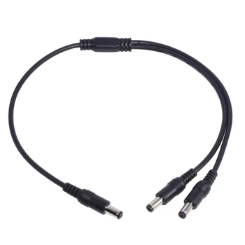 Y-образен кабел-газа от 1 щепсела до 2 штекеров, удължителен кабел за захранване 5.5 mm x 2,1 мм, за камери за видеонаблюдение
