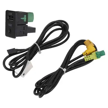 Авто аудио спомагателен AUX адаптер USB ключ кабелен адаптер Лесен за слушане на музика Подмяна на RCD510 за кола