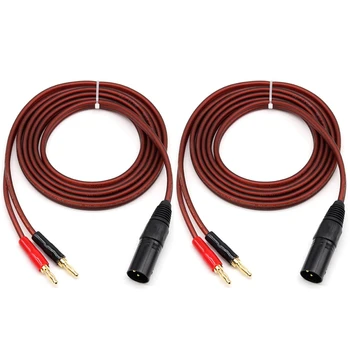Акустичен кабел AYHF-2X XLR-Банан, аудио кабел 3-пинов XLR конектор и два конектори тип 