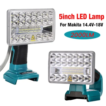 Безжична Led Фенерче Външен Прожектор 2000ЛМ 5 Инча за Makita LXT BL1430 BL1830 BL1850 BL1860B 14,4 18 В Литиево-йонна Батерия