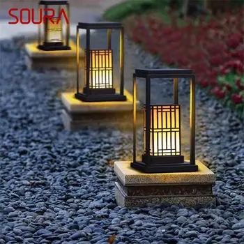 Градинска морава лампа SOURA, китайското класическо led преносимо осветление, водонепроницаемое IP65 за електричество, домашен хотел, Вила, градински интериор