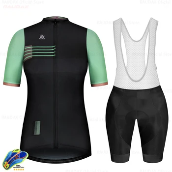 Дамски велосипедна майк 2023 Team Raudax Велосипедна облекло Быстросохнущий състезателен спорт Мтб Велосипедна майк велосипедна форма триатлон
