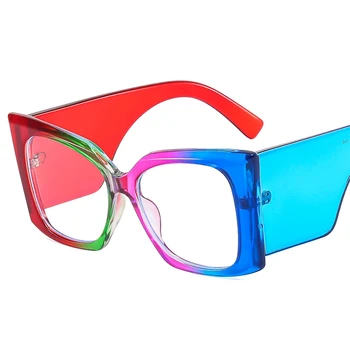 Дамски луксозни дизайнерски очила с цветни шевове, дамски слънчеви очила с защита от синя светлина, блокиране на слънчеви очила, рамки за оптични очила