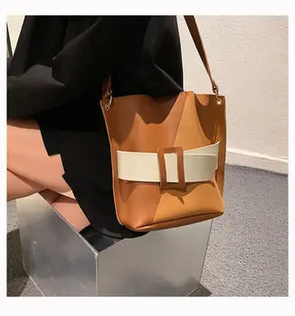 Дамски реколта луксозни чанти от изкуствена кожа, за жени, чанта през рамото си под мишниците, однотонная чанта на рамото, Нова Чанта, чанта по чанта