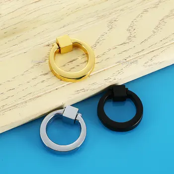 Дръжката е от с сплав, златно/ сребърно/ черно пръстен, выдвижное пръстен за чекмедже на гардероба, дръжка за обувки шкаф, пръстеновидна дръжка