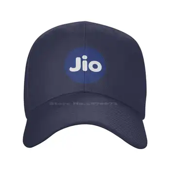 Ежедневни Деним шапка с графичен Принтом лого Jio, Вязаная капачка, бейзболна шапка