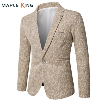 Жаккардовый костюм за мъже, дизайнерски блейзър Masculino, корейското модно сватбена елегантна рокля, вечерна палто Coustime Homme Luxe, мъжки яке