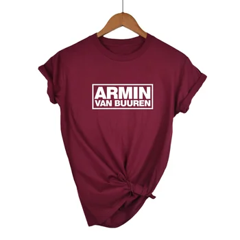 Женска тениска ARMIN VAN BUUREN с принтом Транс Asot House Music Ibiza Rave DJ Tee, Тениска Унисекс, Повече от Размери и цветове