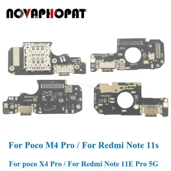 За Xiaomi Poco M4 Pro X4/Redmi Note 11s 11E Pro 5G USB Докинг станция, Зарядно Устройство, Порт Конектор За свързване на Микрофон Гъвкав Кабел за Зареждане Заплата