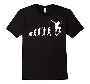 Забавни подаръци за скейтборд Evolution, тениски за мъже, памучен тениска с къс ръкав и кръгло деколте, градинска облекло, тениски, потници
