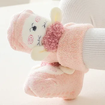Зимни Чорапи на Пода, за бебета и малки деца, Сгъстено Есенно-зимни Чорапи до средата на Прасците от Агне, Детски Домашни Чорапи за малки Момчета