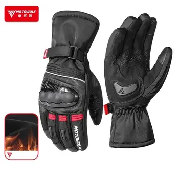 Зимните мотоциклетни ръкавици Motowolf, непромокаеми ръкавици мотоциклетист, ветроупорен топли ръкавици за мъже и жени, Гаранция, каране на мотоциклет