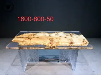 Изработена по поръчка голяма дъска от тополиной смола Китай Доставчик на Търговски Мебели за трапезария от масивно дърво, маса за Хранене от епоксидна смола