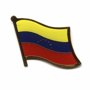 Икона с карфица на ревера хартата на страната Венецуела + Месинг с железен покритие + боя + епоксидна смола + задна бутон-пеперуда-Безплатна доставка (350 бр./лот)