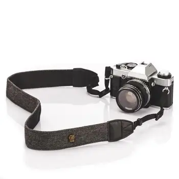 Каишка за фотоапарат, ретро каишка за камерата на рамото и шията, каишка от 100% памук, каишка за фотоапарат Sony Nikon Olympus DSLR, преносима камера