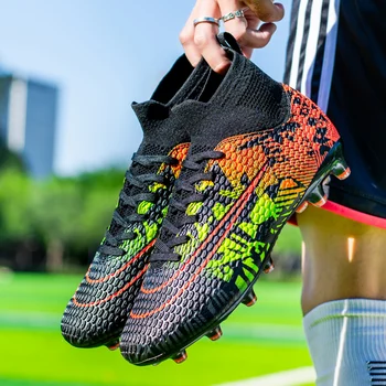 Качествена нескользящая футболни обувки на едро, здрави футболни обувки Messi, футболни обувки за футзала Sociaty Chuteira Campo, спортни маратонки TFAG