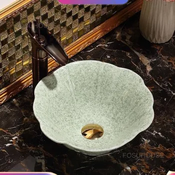 Керамична мивка за баня върху платформата на Персонални Творчески, Мивки за баня Европейски хотелски Кухненски мивки за измиване на ръцете