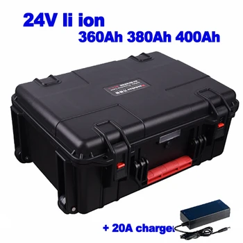 Литиево-йонна батерия 24v 360Ah 380Ah 400Ah литиева Батерия витлото Слънчева самостоятелна домашна електроцентрала RV EV golf cart + Зарядно устройство 20A