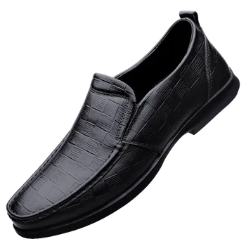 Лоферы, мъжки обувки, велур лоферы, ежедневни обувки от естествена кожа, мъжки висококачествени обувки на равна подметка, мъжки удобен модел обувки без закопчалка
