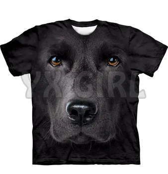 Лятна мода мъжка тениска 2022, черни Тениски с 3D принтом Лабрадор, тениски със забавни куче, Унисекс тениски, тениски